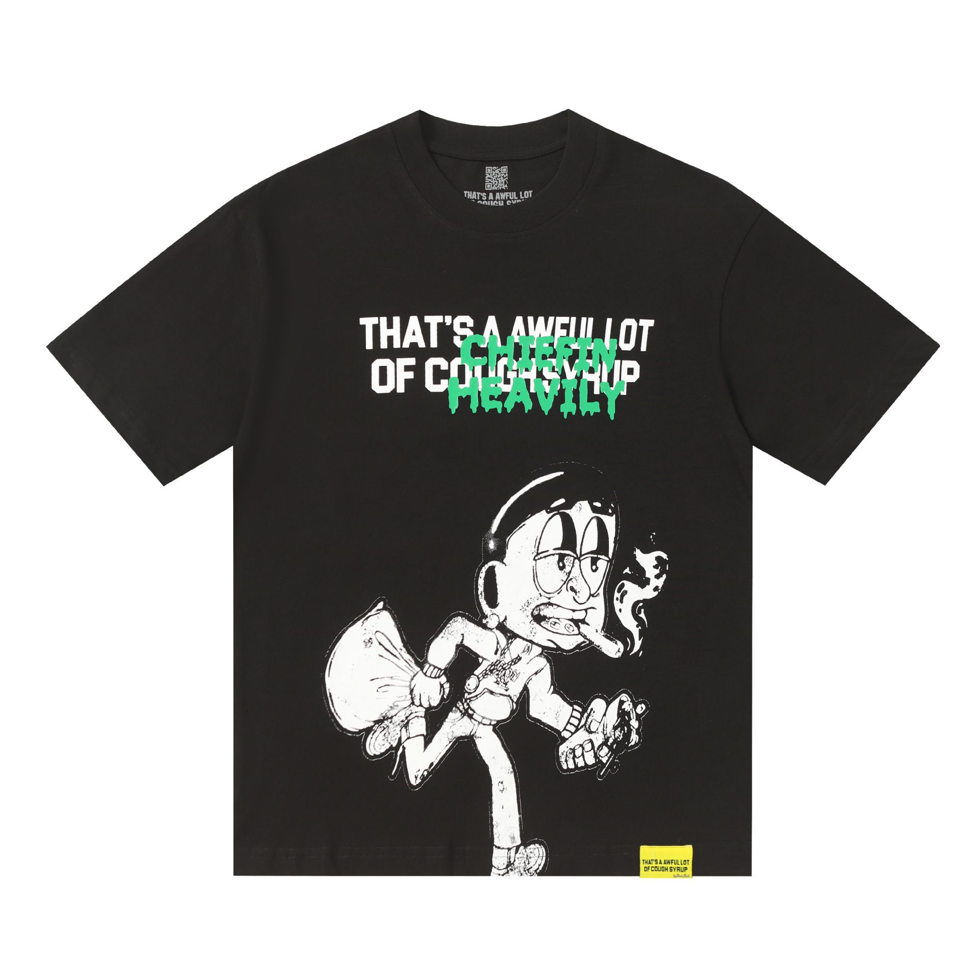 Vintage Cartoon Character Letter Print Short Sleeve T-shirt Men Loose Crew Neck Cotton Streetwear Casual Basic Tee_viptrois.com