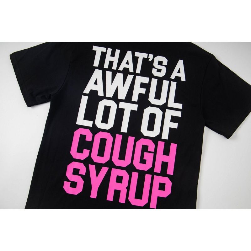 Graphic Letter Print Short Sleeve T Shirt Men Loose Crew Neck Casual Tee Hip Hop Streetwear Black Cotton Top Front Back Double Sided Printed T-shirt_viptrois.com