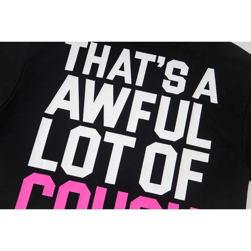 Graphic Letter Print Short Sleeve T Shirt Men Loose Crew Neck Casual Tee Hip Hop Streetwear Black Cotton Top Front Back Double Sided Printed T-shirt_viptrois.com