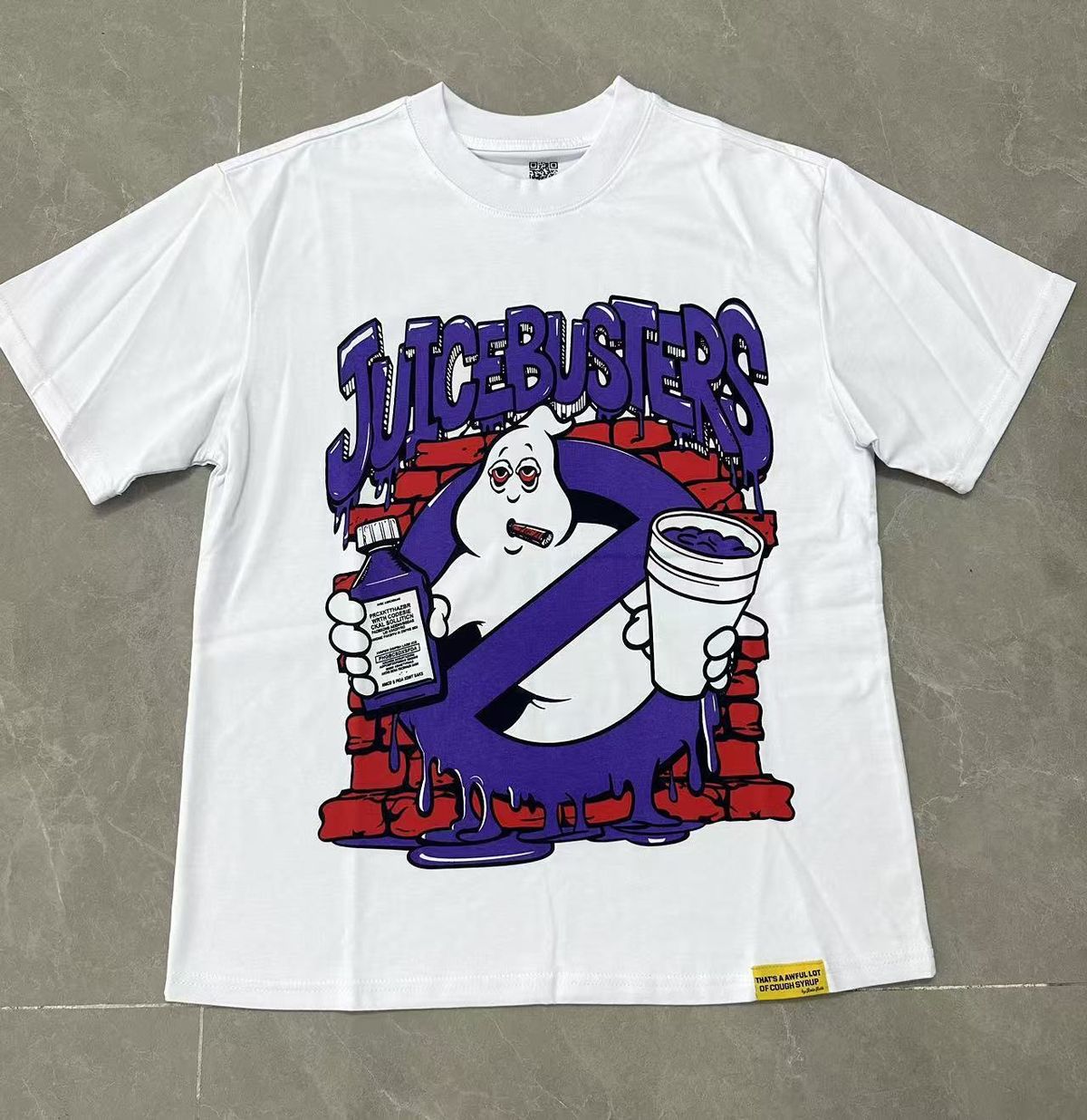 Vintage Cartoon Character Letter Print Short Sleeve T-shirt Men Loose Crew Neck Cotton Streetwear Casual Basic Tee_viptrois.com