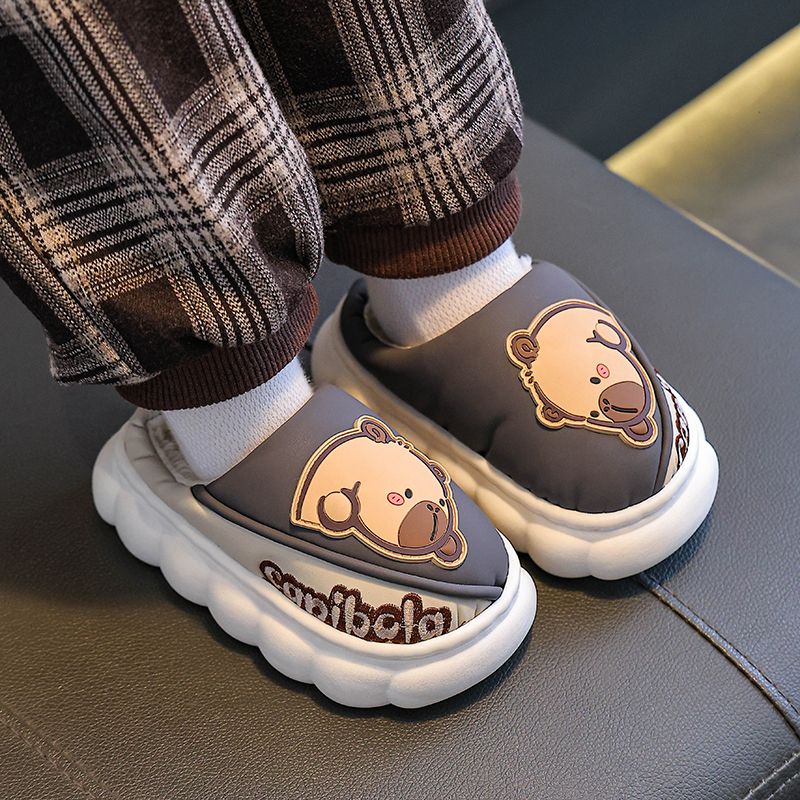 2025年舒适免洗卡皮巴拉男童女童通用卡通不包跟防滑防水棉拖鞋