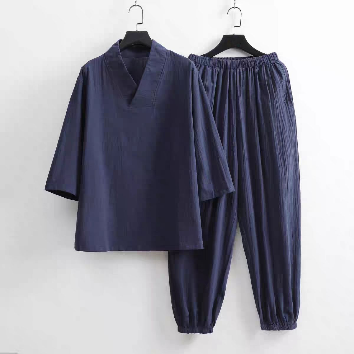 打坐禅修居士服男女新中式佛系禅意套装中国风唐装茶服大码300斤 detail 1