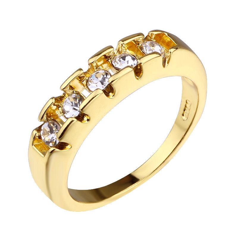 Adjustable Designer Ring In 14k Gold Plated With Simulated Diamond_voghion.com