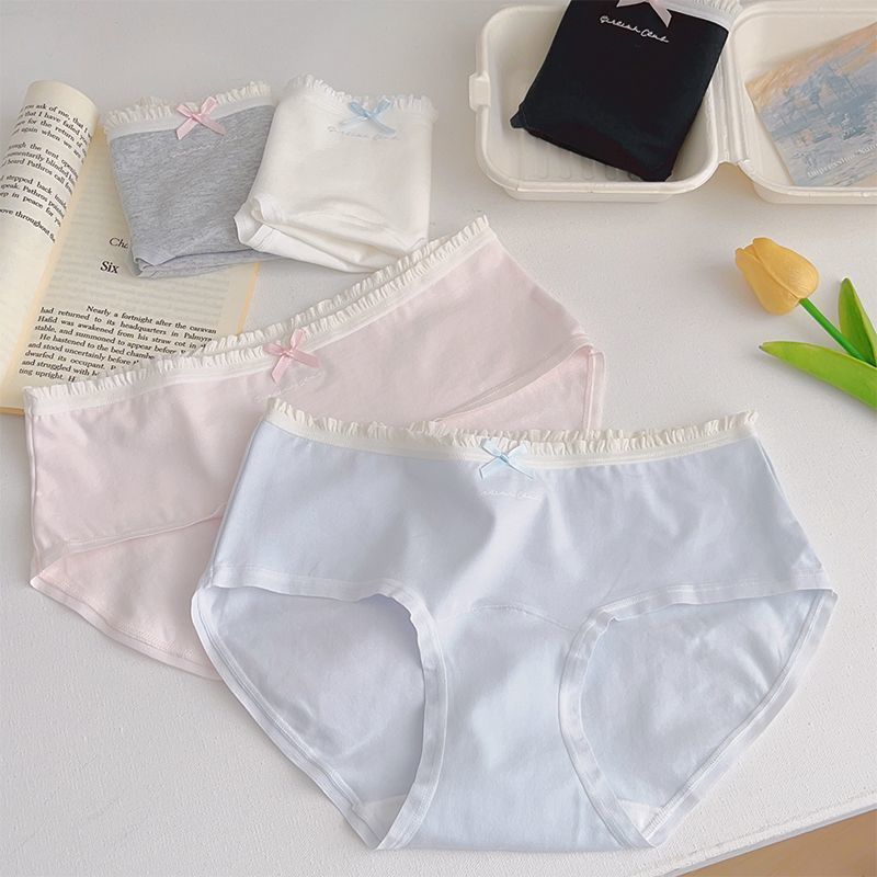【猫人】纯棉少女内裤2025新款全棉抗菌档少女风中腰三角短裤头