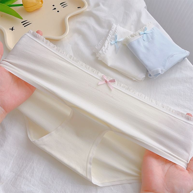 【猫人】纯棉少女内裤2025新款全棉抗菌档少女风中腰三角短裤头