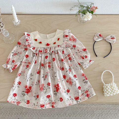 Robe bébé fille à fleurs, style coréen robe princesse chic_voghion.com