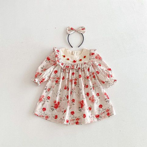 Robe bébé fille à fleurs, style coréen robe princesse chic_voghion.com