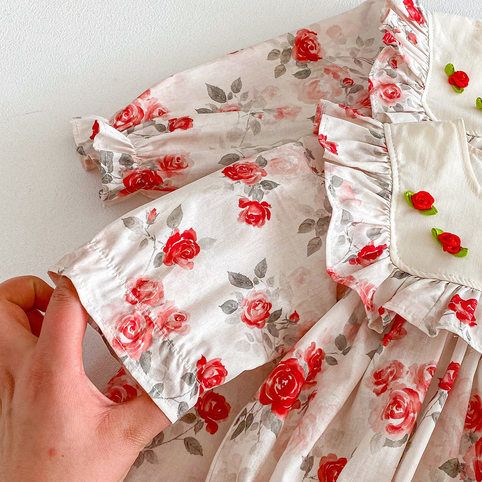 Robe bébé fille à fleurs, style coréen robe princesse chic_voghion.com