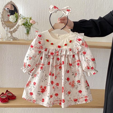 Robe bébé fille à fleurs, style coréen robe princesse chic_voghion.com