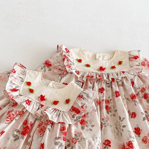 Robe bébé fille à fleurs, style coréen robe princesse chic_voghion.com