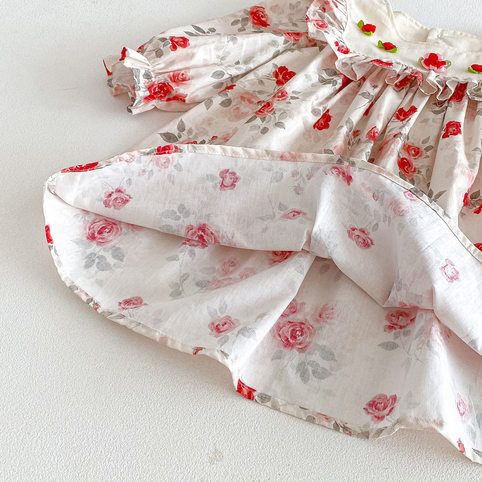 Robe bébé fille à fleurs, style coréen robe princesse chic_voghion.com