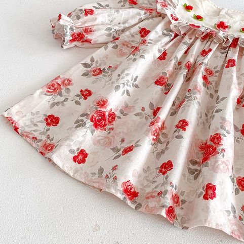 Robe bébé fille à fleurs, style coréen robe princesse chic_voghion.com