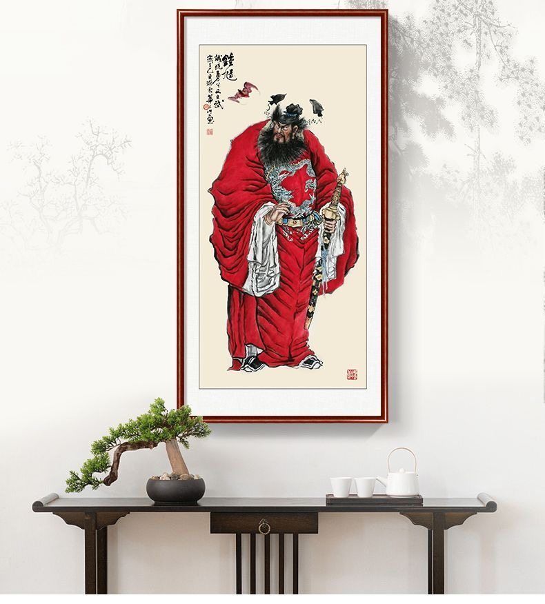 钟馗挂画办公室装饰品伏魔图国画镇宅壁画中堂画神威装饰画 5