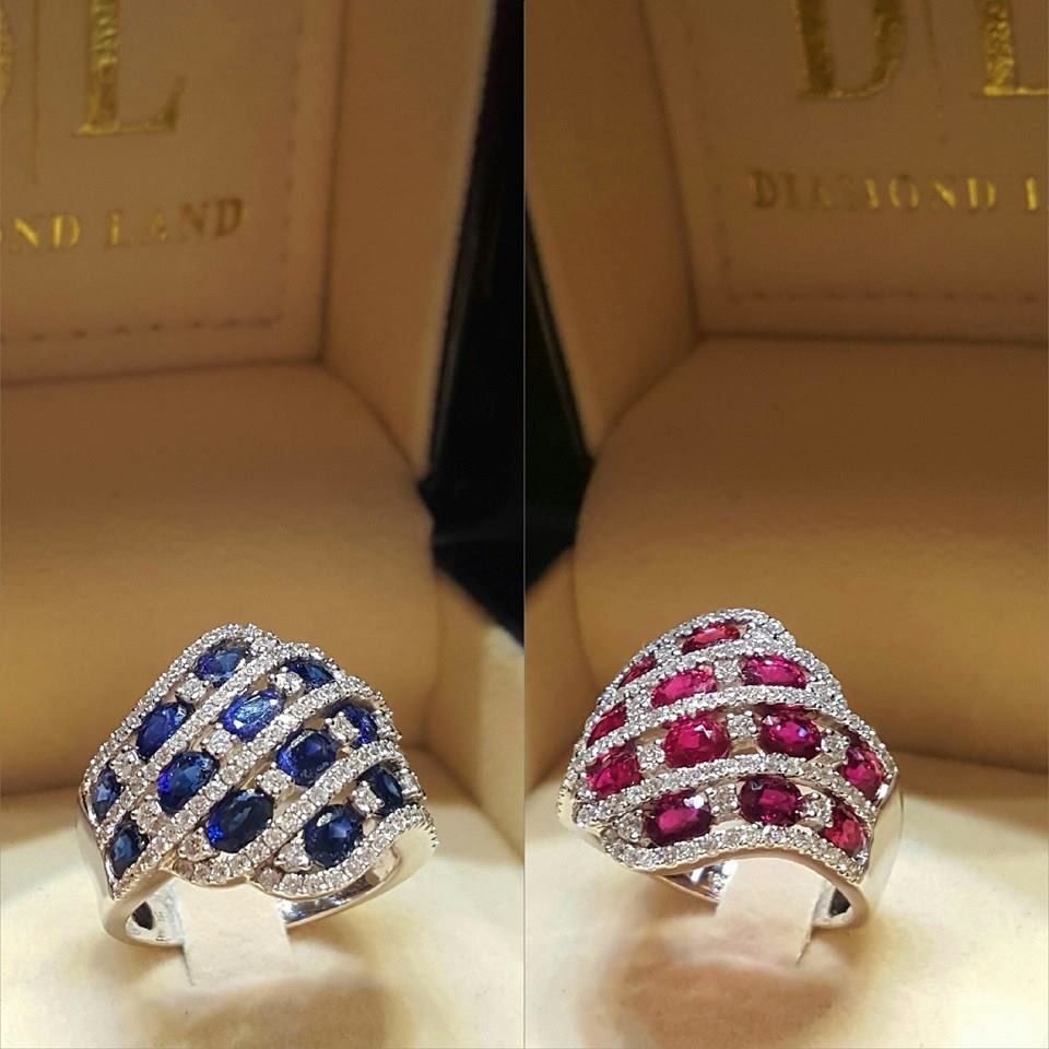 Elegant Blue Zircon Engagement Ring Set For Couples Rose Red_voghion.com