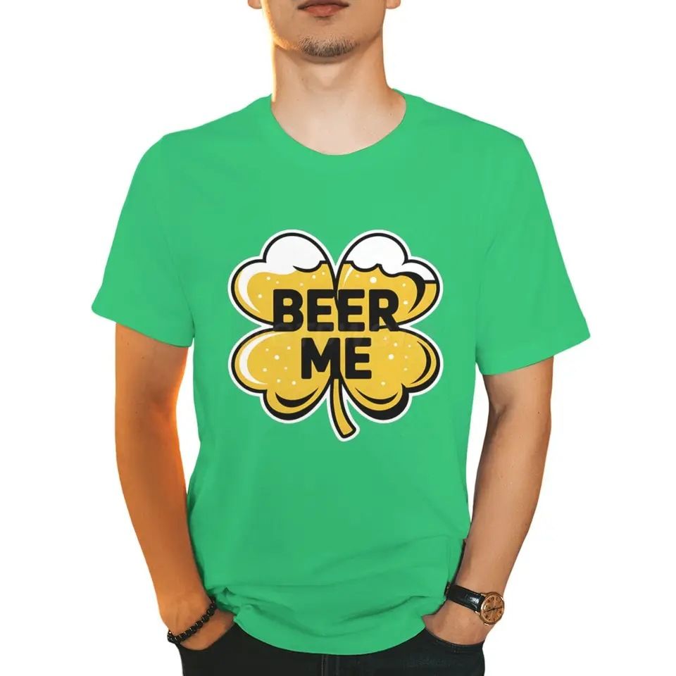 Beer Shamrock Holiday St. Patrick's Day Drinking T-shirt, Irish Shirt For Men_voghion.com