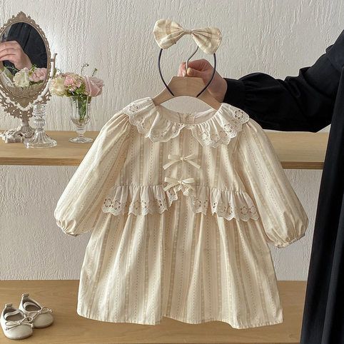 Robe printemps princesse à manches longues pour fille, coton_voghion.com
