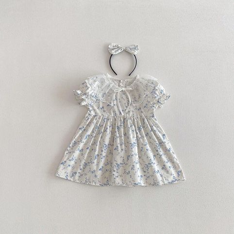 Mädchen Blumen Kleid Mit Spitzenbesatz Für Den Sommer_voghion.com