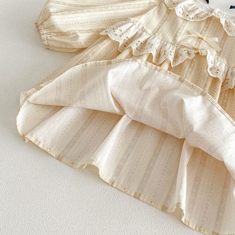 Robe printemps princesse à manches longues pour fille, coton_voghion.com