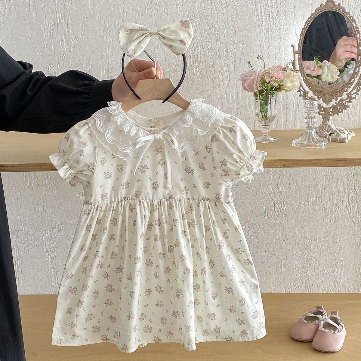 Casual Sommerkleid Mit Spitzenkragen Für Mädchen_voghion.com