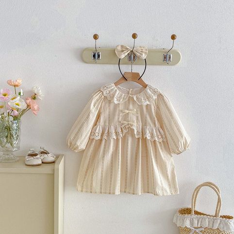 Robe printemps princesse à manches longues pour fille, coton_voghion.com