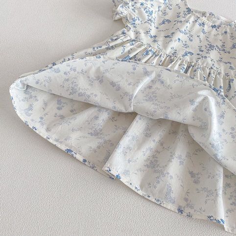 Mädchen Blumen Kleid Mit Spitzenbesatz Für Den Sommer_voghion.com