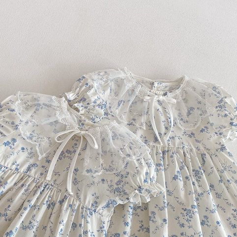Mädchen Blumen Kleid Mit Spitzenbesatz Für Den Sommer_voghion.com