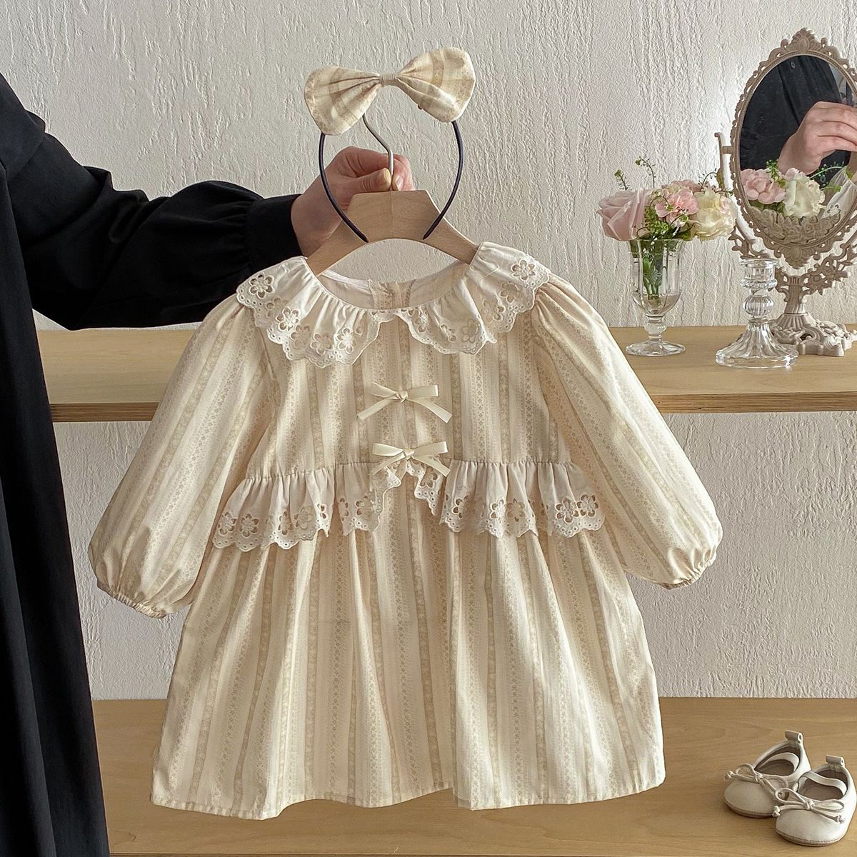 Robe printemps princesse à manches longues pour fille, coton_voghion.com