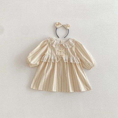 Robe printemps princesse à manches longues pour fille, coton_voghion.com