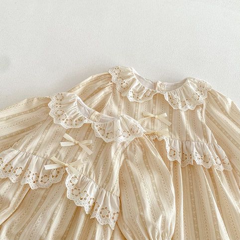 Robe printemps princesse à manches longues pour fille, coton_voghion.com