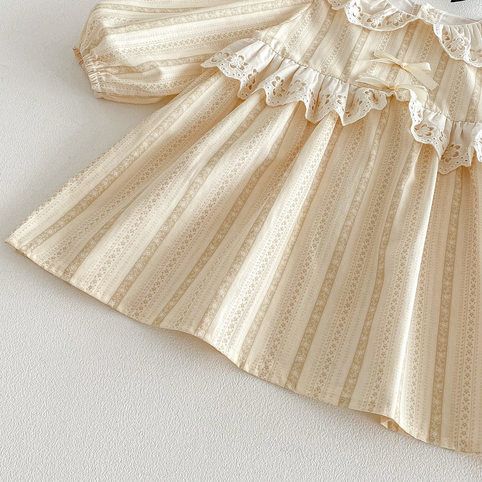 Robe printemps princesse à manches longues pour fille, coton_voghion.com