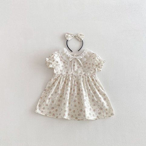 Casual Sommerkleid Mit Spitzenkragen Für Mädchen_voghion.com