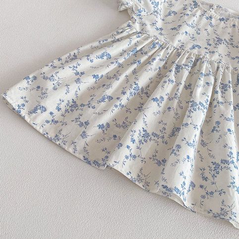 Mädchen Blumen Kleid Mit Spitzenbesatz Für Den Sommer_voghion.com