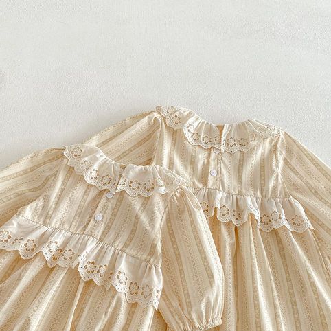 Robe printemps princesse à manches longues pour fille, coton_voghion.com