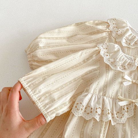 Robe printemps princesse à manches longues pour fille, coton_voghion.com