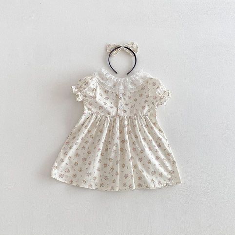 Casual Sommerkleid Mit Spitzenkragen Für Mädchen_voghion.com