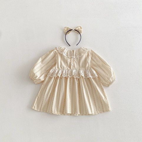 Robe printemps princesse à manches longues pour fille, coton_voghion.com