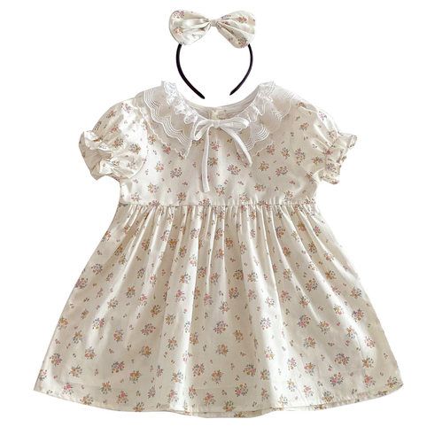 Casual Sommerkleid Mit Spitzenkragen Für Mädchen_voghion.com