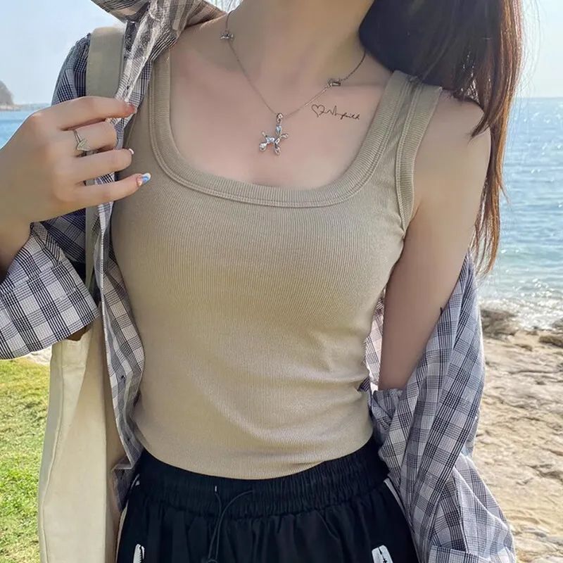吊带背心女内搭2026夏季新款外穿遮副乳工字纯色宽肩带打底上衣潮 图片 6
