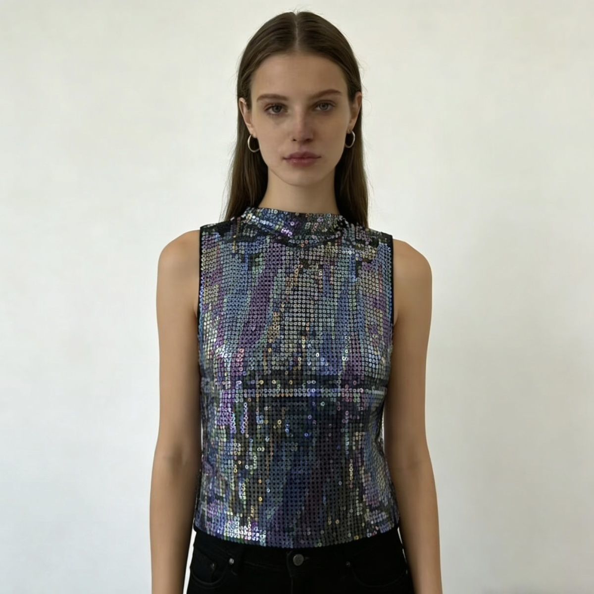Sexy Sequin Tank Spring Summer, Sleeveless Camisole, New Style Slim-fit Top Hot Girls, European And American Style,_ecoleips.com