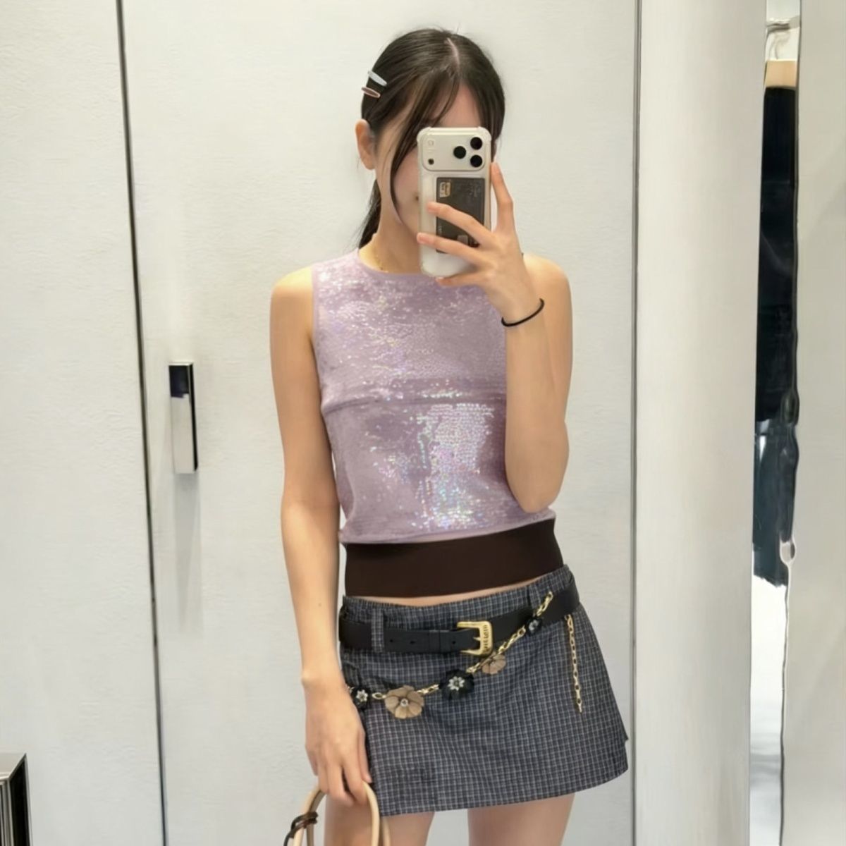 New 2026 Heavy-duty Summer Sequin Slim-fit Design Camisole Versatile Base Layer High-end Sleeveless Top_ecoleips.com
