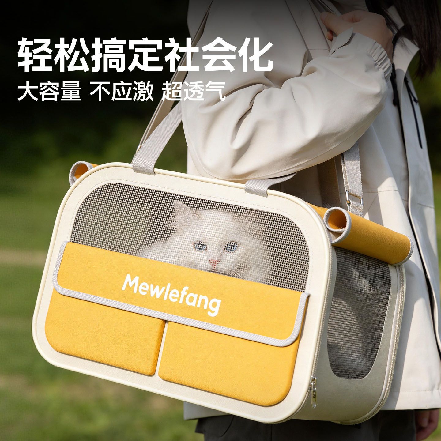 猫包便携外出猫咪手提斜跨大容量包通风透气防应激狗狗超大宠物包