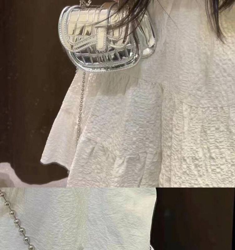Borsa a tracolla mini con catena di perle argento donna_voghion.com