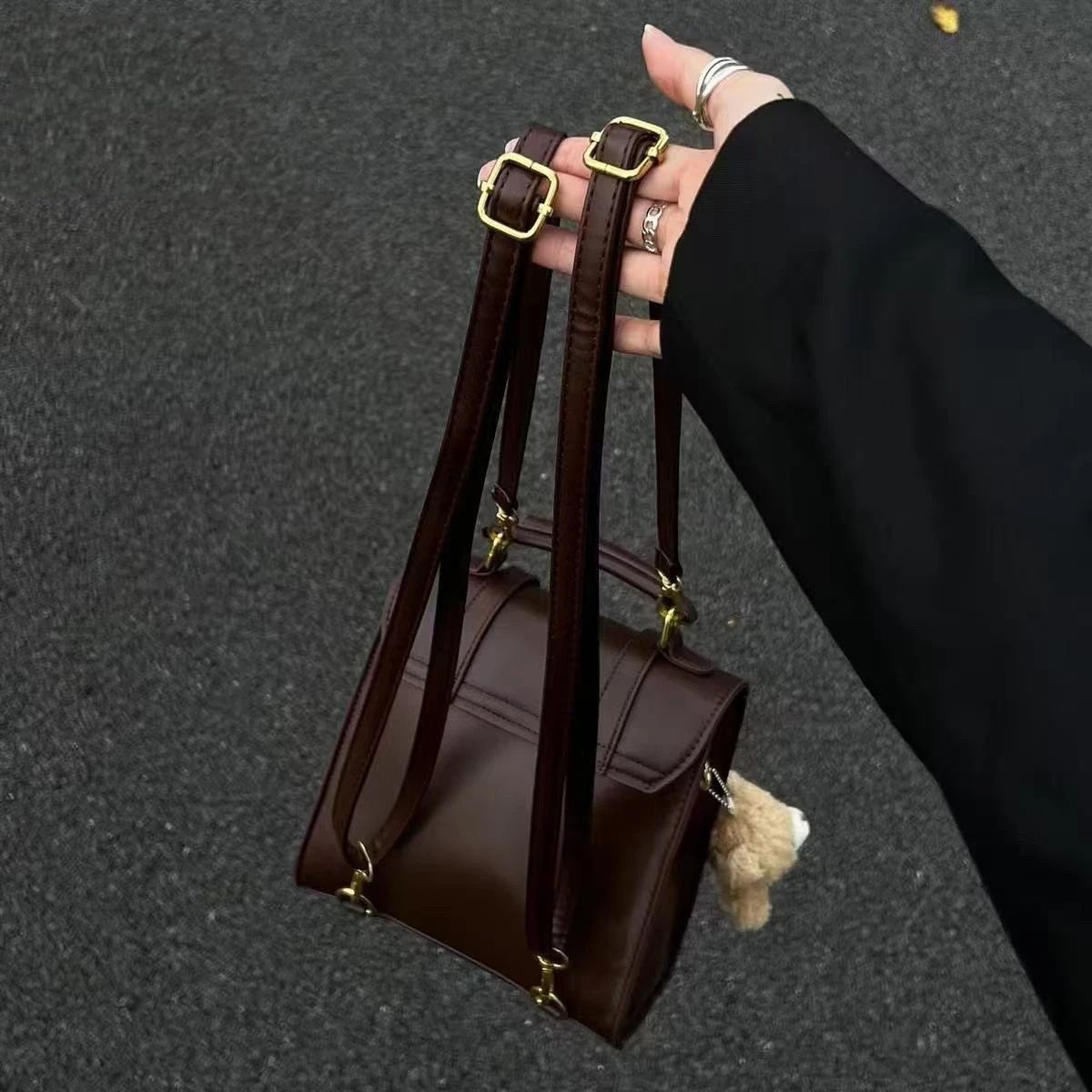 2026 New Women's Vintage Trendy Fashion Small Backpack, Large Capacity For Commuting, Ladies' Backpack And Handbag_voghion.com