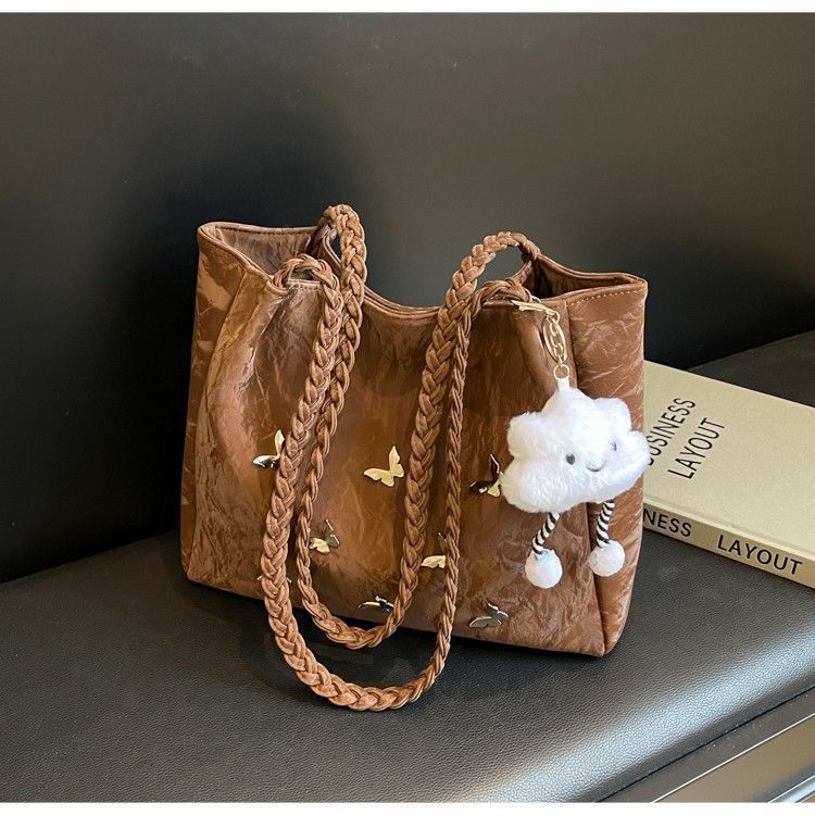 Borsa tote elegante da donna grande borsa a spalla con farfalla_voghion.com