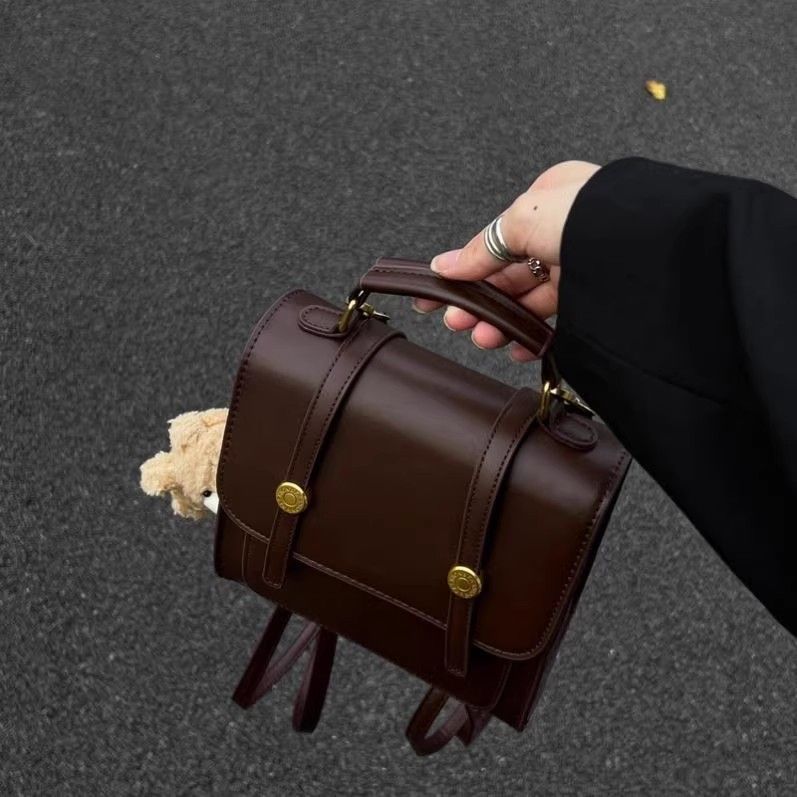 2026 New Women's Vintage Trendy Fashion Small Backpack, Large Capacity For Commuting, Ladies' Backpack And Handbag_voghion.com