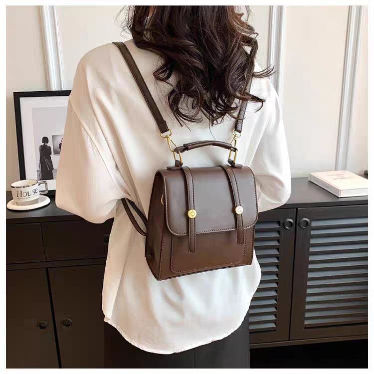 2026 New Women's Vintage Trendy Fashion Small Backpack, Large Capacity For Commuting, Ladies' Backpack And Handbag_voghion.com