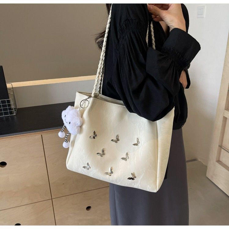 Borsa tote elegante da donna grande borsa a spalla con farfalla_voghion.com