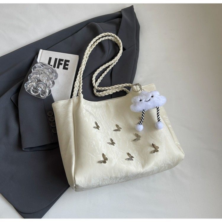 Borsa tote elegante da donna grande borsa a spalla con farfalla_voghion.com