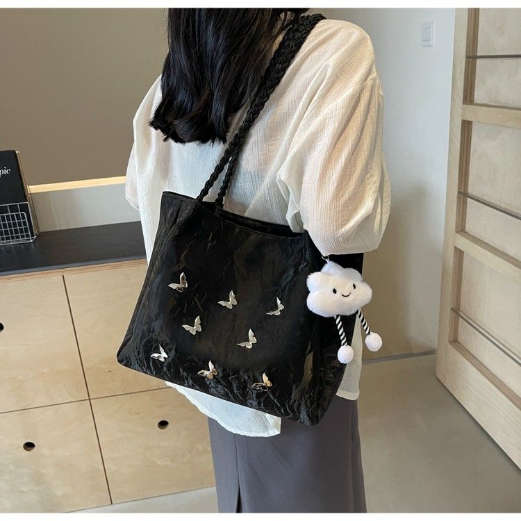 Borsa tote elegante da donna grande borsa a spalla con farfalla_voghion.com