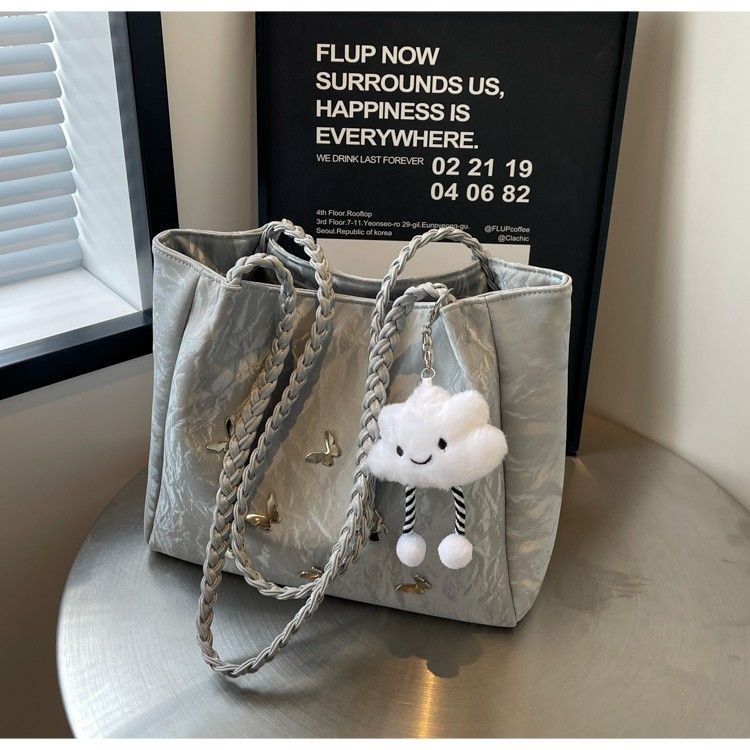 Borsa tote elegante da donna grande borsa a spalla con farfalla_voghion.com